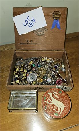 Vintage Mixed Jewelry Costume & Trinket Boxes