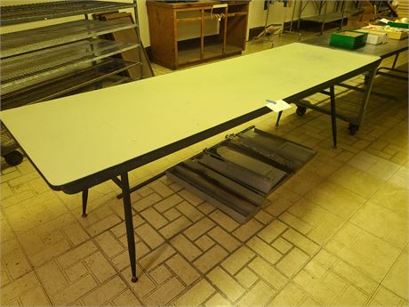 Vintage Banquet Table with Folding Legs