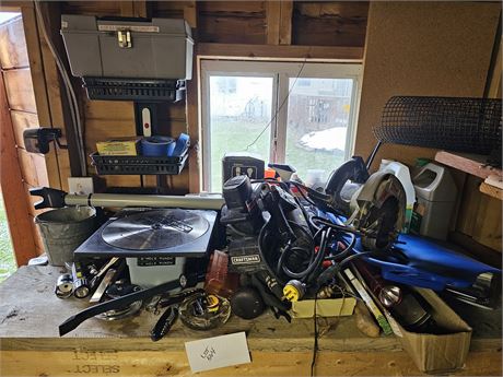 Large Bench Cleanout:Craftsman Sander/Power Saw/Flashlights/Hand Tools & More