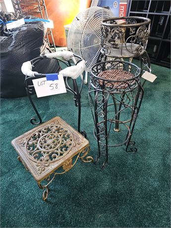 Mixed Plant Stand Lot: Different Sizes & Styles