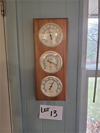 Sunbeam Wood Thermometer/Barometer & Humidity Weather Station