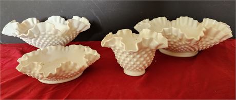 Assorted Fenton Milk glass dishes