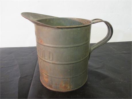 Vintage 1920-30's Tin Ware Kitchen One Quart Measuring Cup