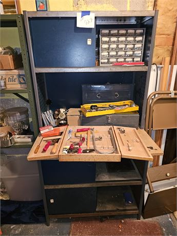 Metal Tool Cabinet Workstation with Hand Tools / Hardware & More