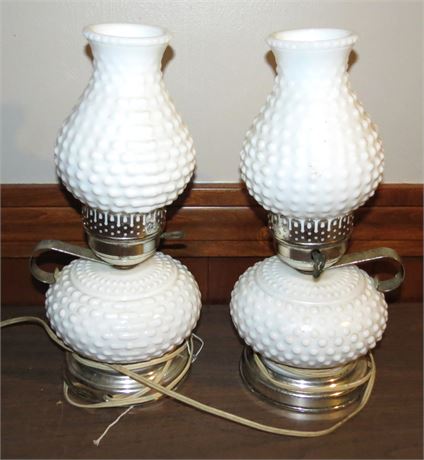 Pair of Milk Glass Lamps