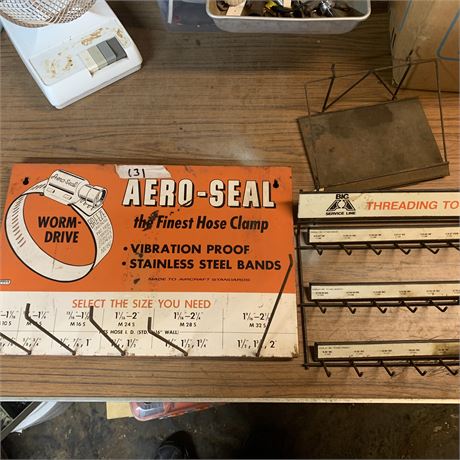 Vintage Advertising - Aero Seal Hose Clamp, Threading Tool Display