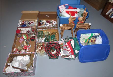 Large Lot Of Christmas Decorations