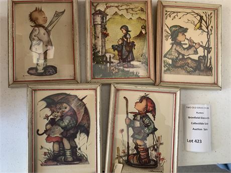 Vintage M.I. Hummel Style Framed Art Prints (Lot of 5)
