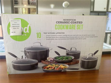 Food Network 10-piece Nonstick Ceramic-Coated Cookware Set In Original Box