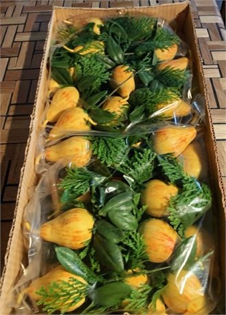 Decorative Artificial Yellow Pear Fruit Bundles (6 Boxes Total)