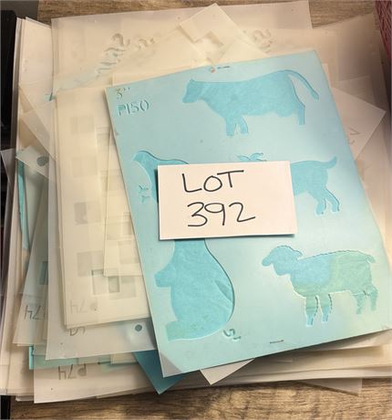 Large Lot of Plastic Stencils