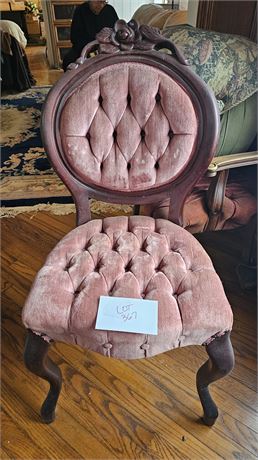 Antique Victorian Tufted Upholstered Side Chair