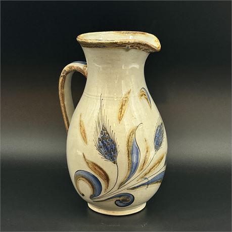 Signed Stoneware Pottery Pitcher/Vase - 10”