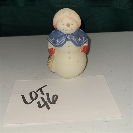 Fenton Hand Painted Patriotic Snow Women