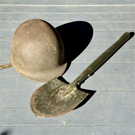 Original M1 Infantry Helmet w/ Liner & Shovel