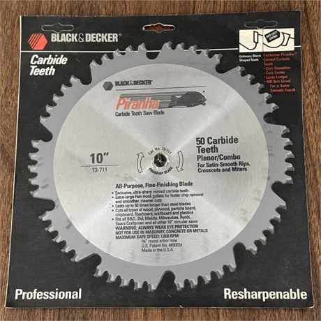 New B & D 10” Piranha Planer/Combo Saw Blade