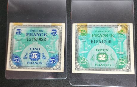 1944- WWII Era French Currency