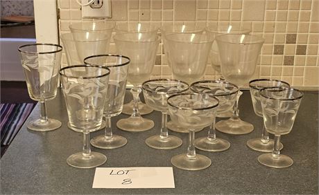 Cupboard Cleanout- Cristal D'arques Laurel Leaf Wine Glasses & More
