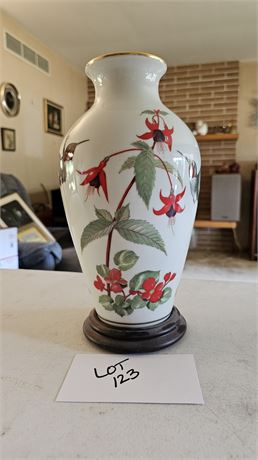 Franklin Porcelain "Garden Birds" Vase By Basil Ede