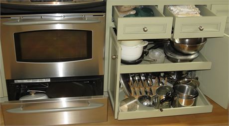 Kitchen Cabinet, 2 Drawers, Oven Drawer Cleanout