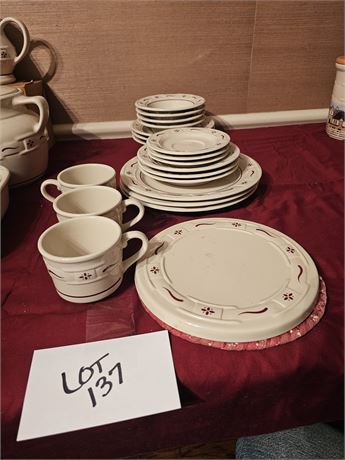 Longaberger Pottery - Red Traditions Dinnerware