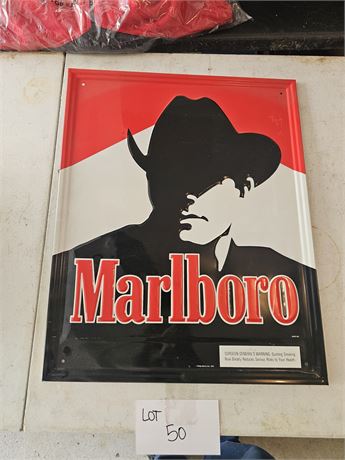 Vintage Cowboy Marlboro Cigarettes Tobacco Sign 1992