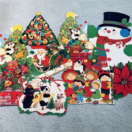 Nice Lot of Vintage Christmas Double Sided Cutouts