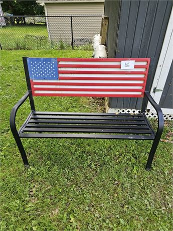 All American Metal Flag Bench