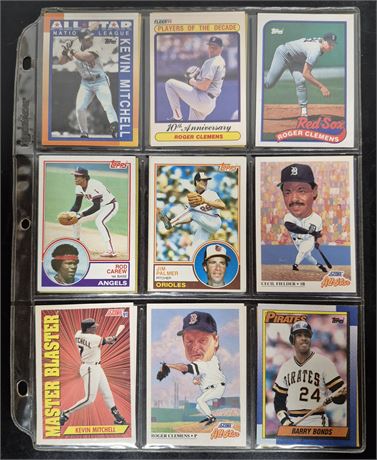 Page of MLB Cards