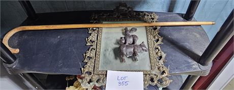 Cast Iron Stacked Farm Animals Door Stop & Baroque Rococo Style Cast