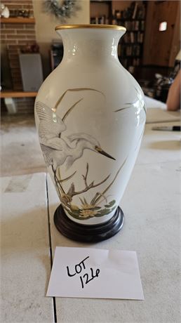 Franklin Porcelain "The Marshland" Bird Vase By Basil Ede