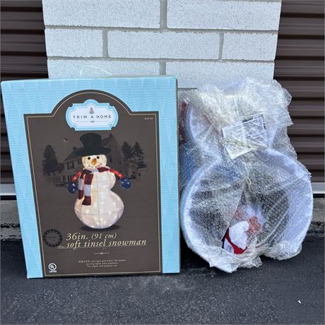 New! Trim A Home 36” Soft Tinsel Snowman