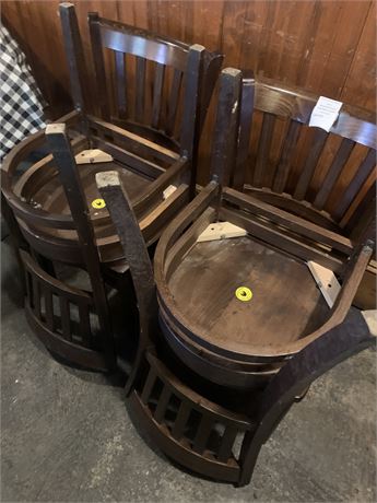 Slat-Back Wood Restaurant/Dining/Schoolhouse Chairs (Set of 4)