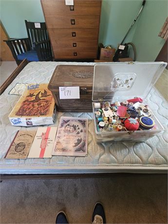 Mixed Sewing Lot- Sewing Box's, Notions, Thread & More