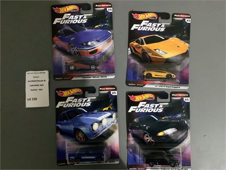 Hot Wheels Premium Fast & Furious Fast Imports Die Cast Cars - Complete Set of 4