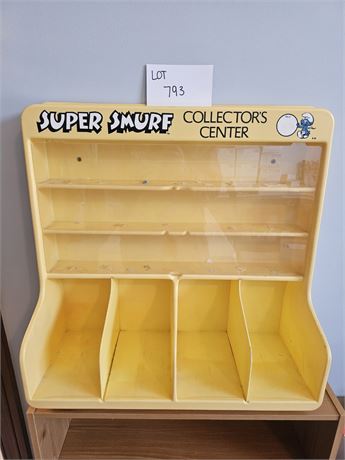 Vintage Super Smurf Collector's Center Store Display Shelf/Case