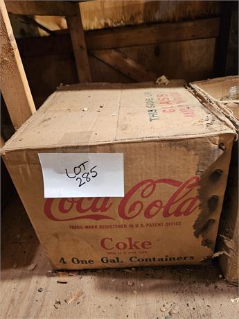 Vintage Glass 1 Gal Coca-Cola Syrup Bottles - 4 Per Box