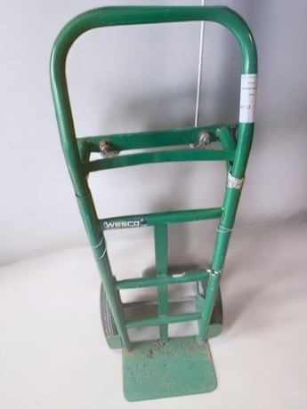 Green Wesco Metal Dolly Cart with Solid Wheels