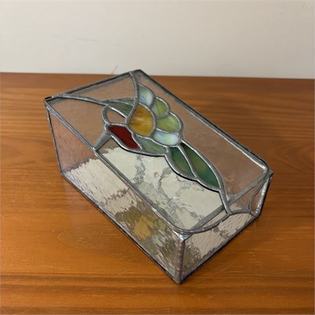 Stained Glass Hummingbird Jewelry or Trinket Holder