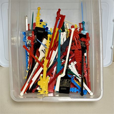 Collection of Vintage Swizzle Sticks - Advertising, Travel, Novelty...