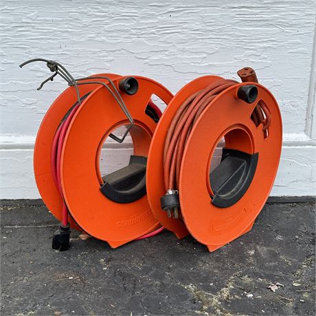 Pair of Cord Storage Reels w/ Extension Cords