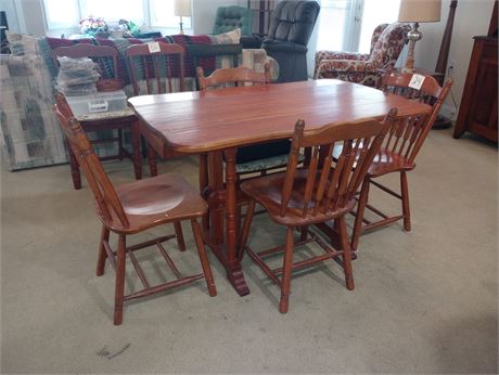 Drop Leaf Table, Mixed Chairs