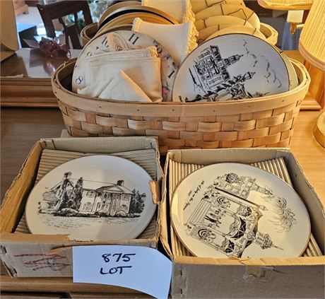 Chateau China Medina, Ohio Collector Plates, McCalls Battery-Op Wall Clock