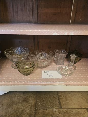 Mixed Glass EAPG Compote Bowl, Sugar/Creamer & More