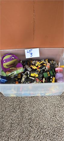 Mixed Toy Vehicle Lot – Diecast Cars, Construction Trucks, Farm & Utility