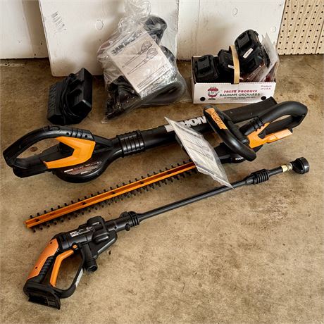 Worx Power Share 20V Bundle Hedge Trimmer, Blower and Power Washer
