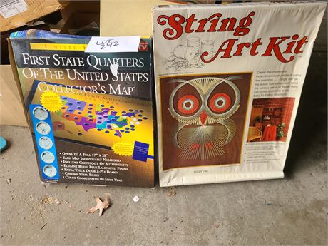 US Quarters Collectors Map & Owl String Art Kit - New In Box