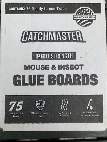 Catchmaster Pro Strength Mouse and Insect Glue Board Traps New Box Of 75 Traps