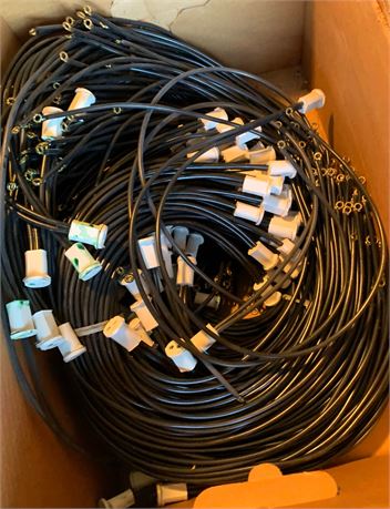 Black Electrical Lighting  Wires/Cables W/Sockets Lot - 1 Box