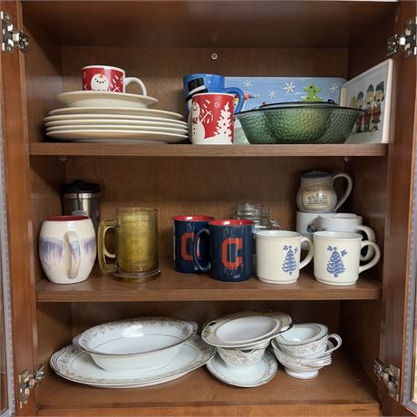 Kitchen Cupboard Cleanout - Peanuts, Pfaltzgraff, Cleveland Indians, Christmas